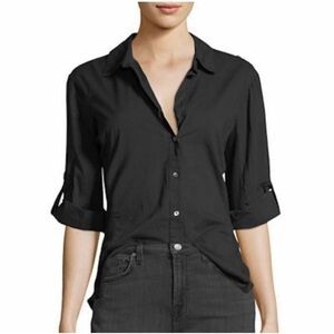Standard Jame Pearse Black Contrast Ribbed Surplus Shirt Size 2 / Medium